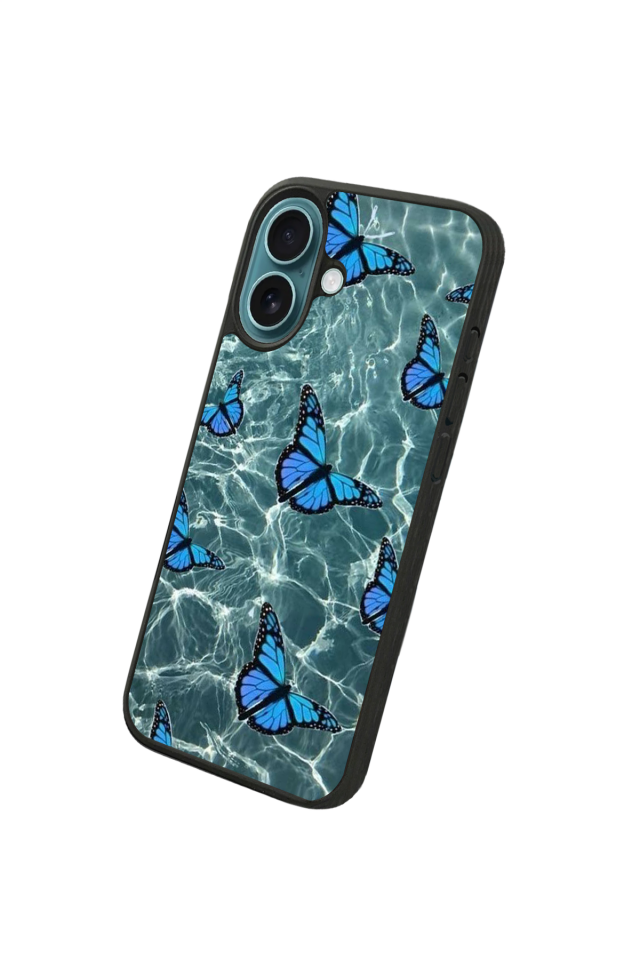 iPhone 16 Plus Uyumlu Kelebek Tasarımlı Glossy Premium Kılıf