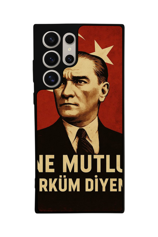 Samsung Galaxy S24 Ultra Uyumlu  Mustafa Kemal Ataturk Tasarımlı Glossy Premium Kılıf