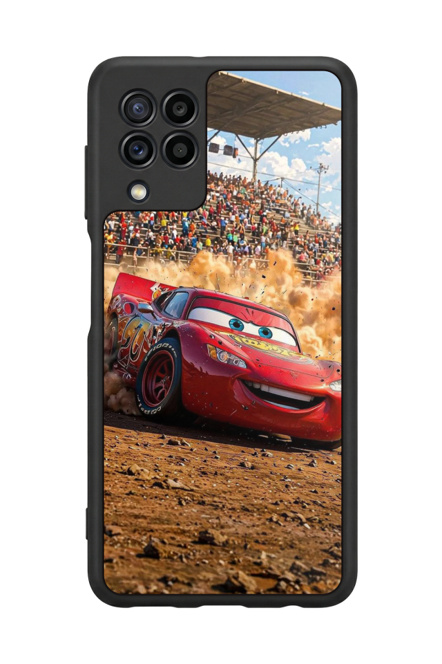 Samsung Galaxy M22 Uyumlu Şimsek McQueen Tasarımlı Glossy Premium Kılıf