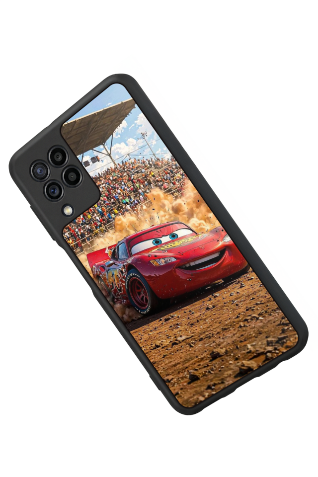 Samsung Galaxy M22 Uyumlu Şimsek McQueen Tasarımlı Glossy Premium Kılıf