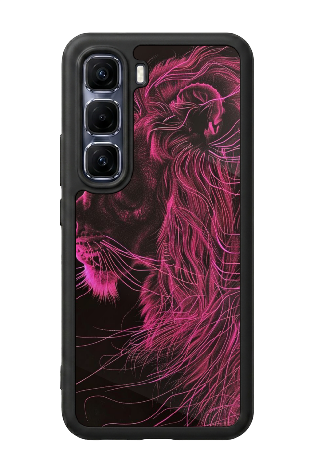 Infinix Hot 60 Pro Plus Uyumlu Aslan Tasarımlı Glossy Premium Kılıf