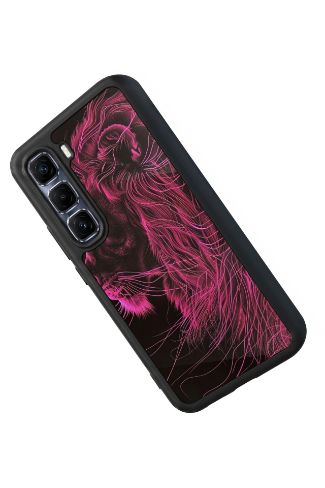 Infinix Hot 60 Pro Plus Uyumlu Aslan Tasarımlı Glossy Premium Kılıf