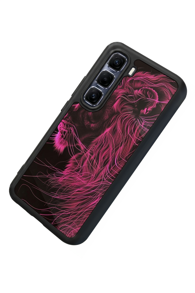 Infinix Hot 60 Pro Plus Uyumlu Aslan Tasarımlı Glossy Premium Kılıf