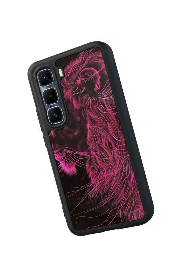 Infinix Hot 60 Pro Plus Uyumlu Aslan Tasarımlı Glossy Premium Kılıf