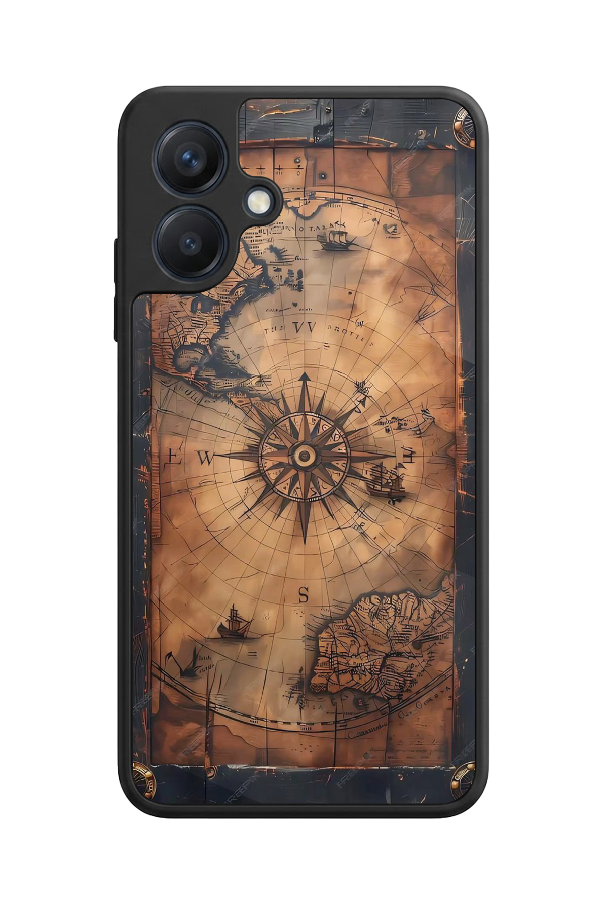 Samsung Galaxy A07 Uyumlu Harita Tasarımlı Glossy Premium Kılıf