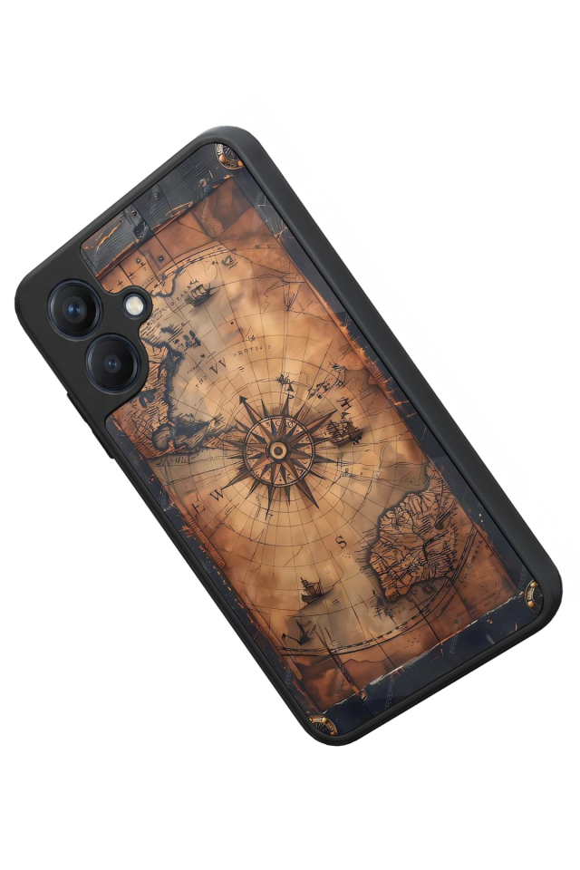 Samsung Galaxy A07 Uyumlu Harita Tasarımlı Glossy Premium Kılıf