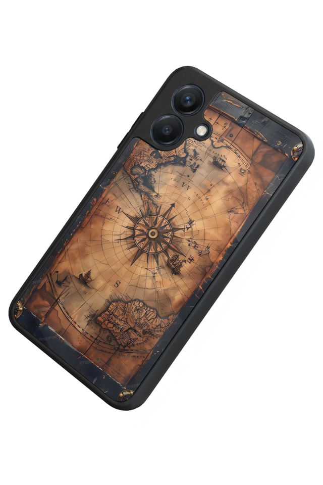 Samsung Galaxy A07 Uyumlu Harita Tasarımlı Glossy Premium Kılıf