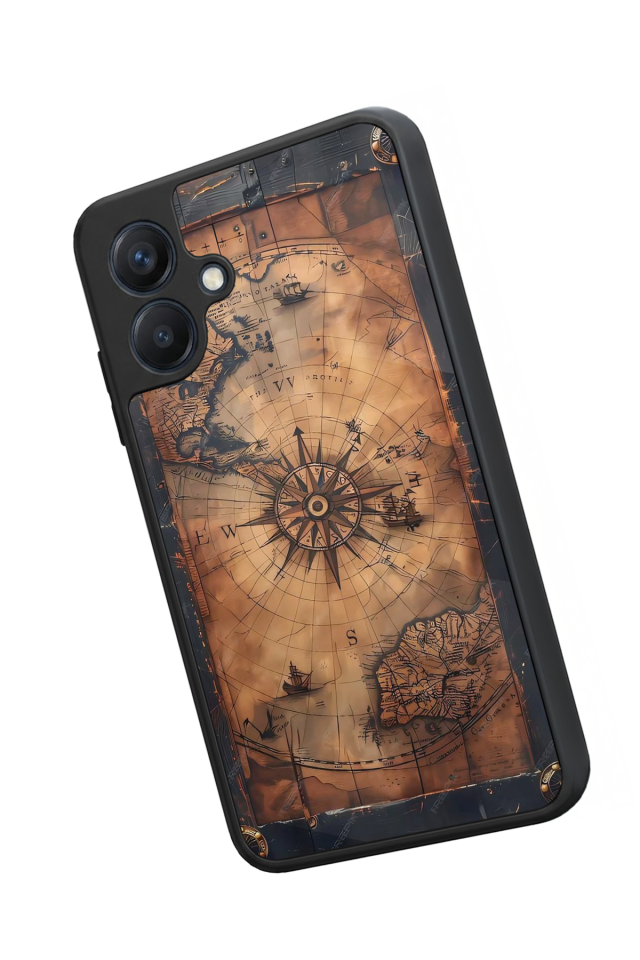 Samsung Galaxy A07 Uyumlu Harita Tasarımlı Glossy Premium Kılıf