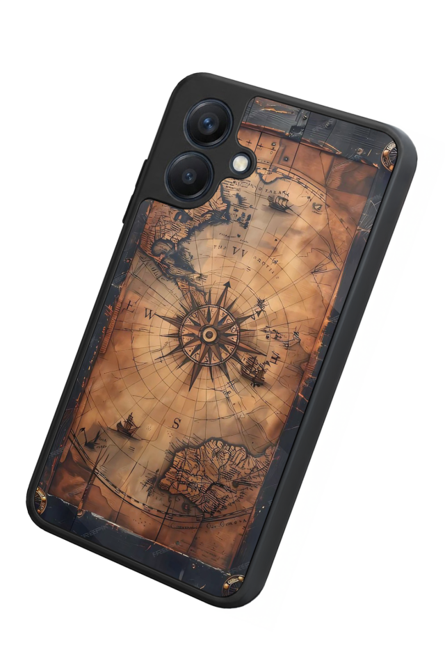 Samsung Galaxy A07 Uyumlu Harita Tasarımlı Glossy Premium Kılıf