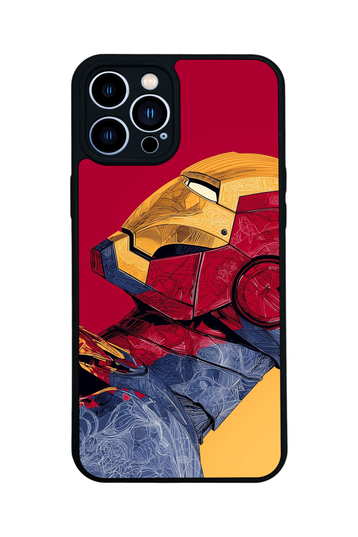 iPhone 12 Pro Max Uyumlu  Iron Man ( Demir Adam ) Tasarımlı Glossy Premium Kılıf