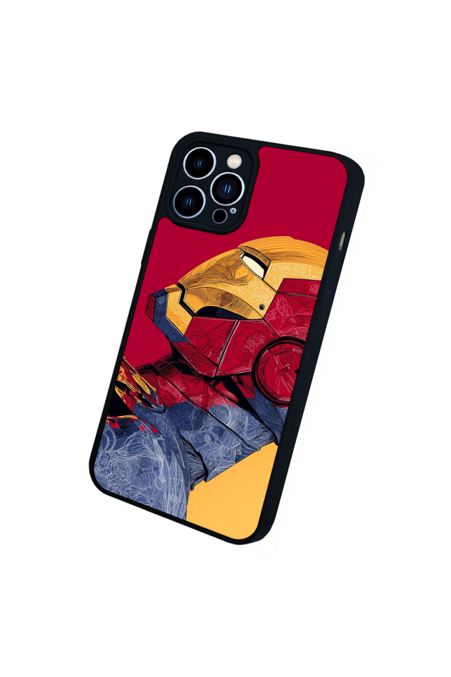 iPhone 12 Pro Max Uyumlu  Iron Man ( Demir Adam ) Tasarımlı Glossy Premium Kılıf