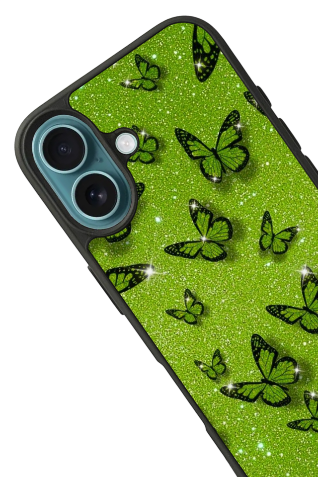 iPhone 16 Plus Uyumlu Kelebek Tasarımlı Glossy Premium Kılıf
