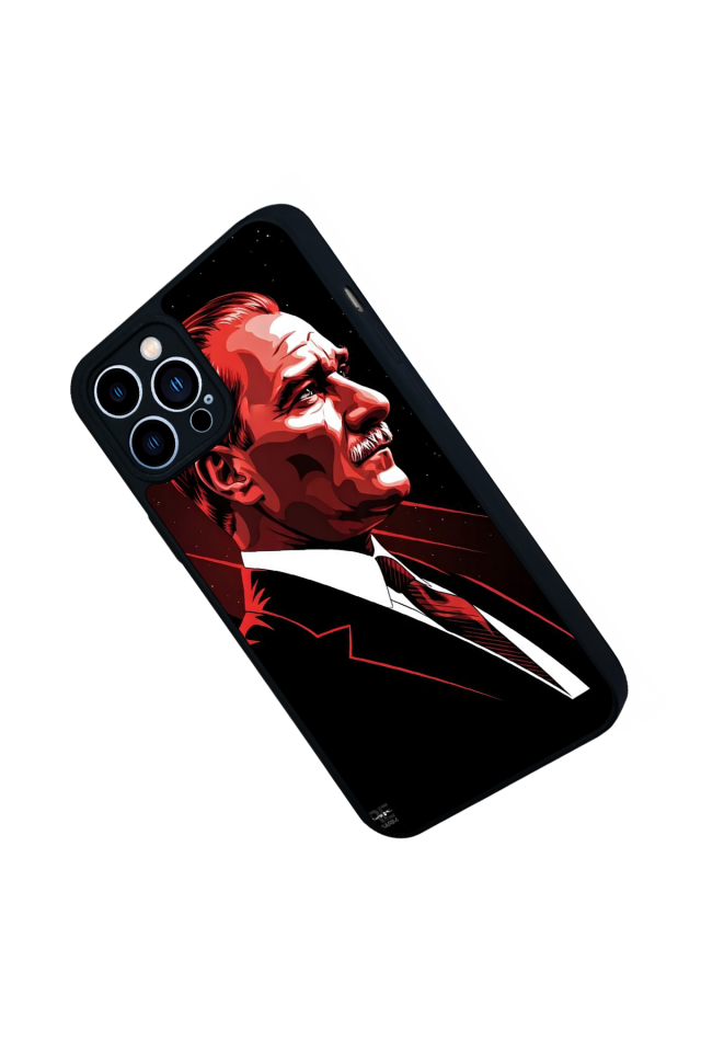 iPhone 13 Pro Max Uyumlu Mustafa Kemal Ataturk Tasarımlı Glossy Premium Kılıf