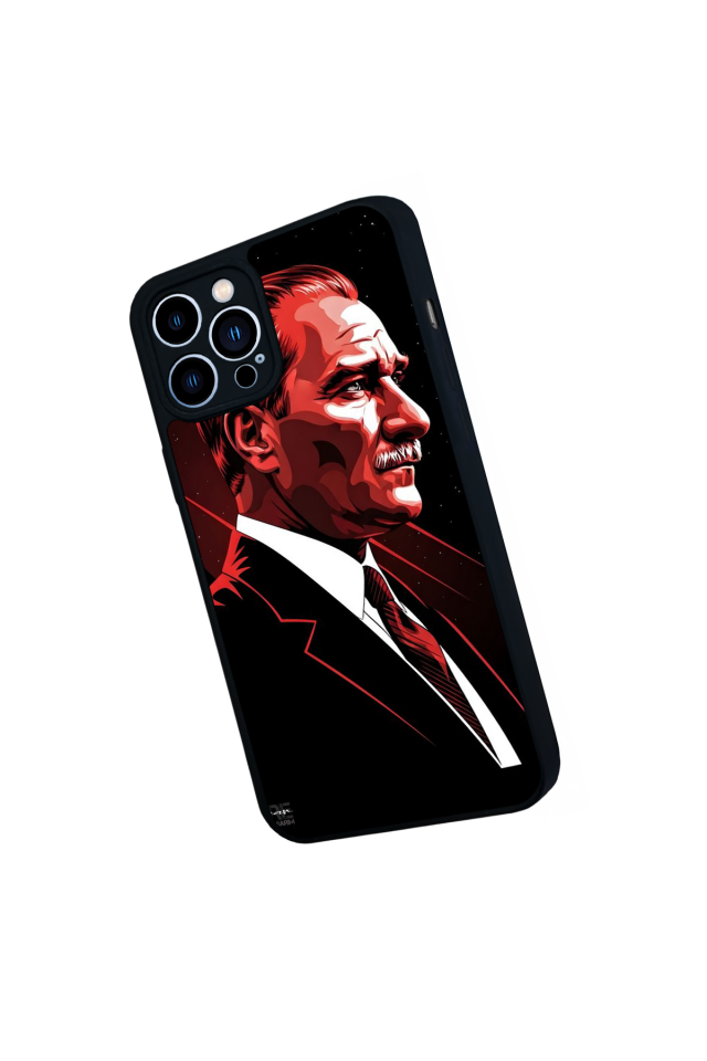 iPhone 13 Pro Max Uyumlu Mustafa Kemal Ataturk Tasarımlı Glossy Premium Kılıf