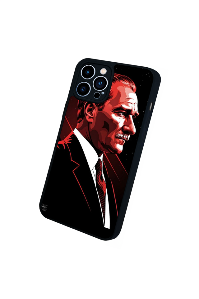 iPhone 13 Pro Max Uyumlu Mustafa Kemal Ataturk Tasarımlı Glossy Premium Kılıf