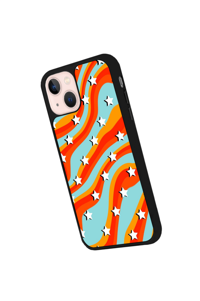 iPhone 14 Plus Uyumlu Retro Yildizlar Tasarımlı Glossy Premium Kılıf