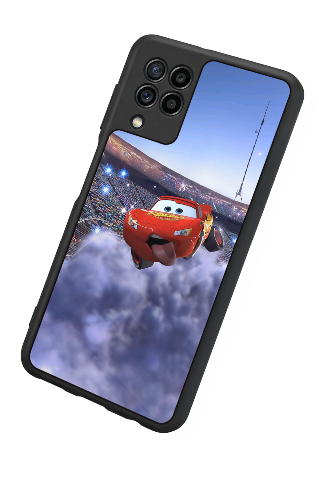 Samsung Galaxy M22 Uyumlu Şimsek McQueen Tasarımlı Glossy Premium Kılıf