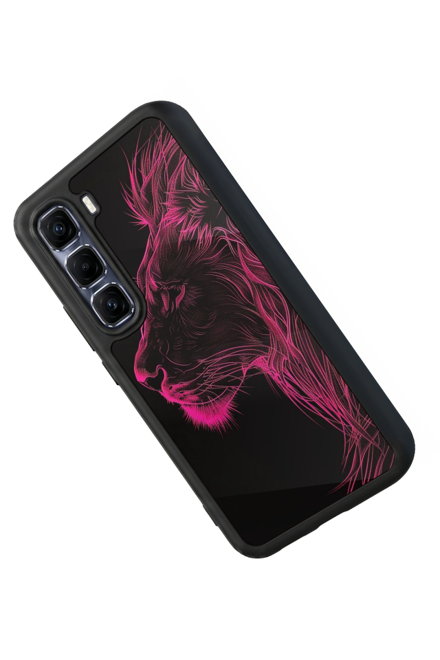 Infinix Hot 60 Pro Plus Uyumlu Aslan Tasarımlı Glossy Premium Kılıf