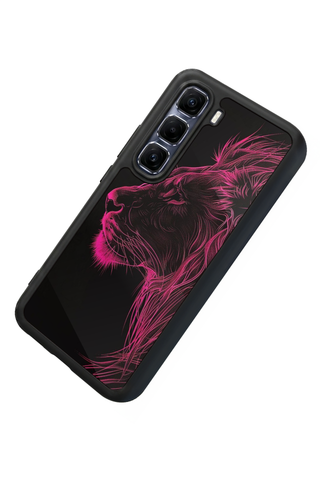 Infinix Hot 60 Pro Plus Uyumlu Aslan Tasarımlı Glossy Premium Kılıf