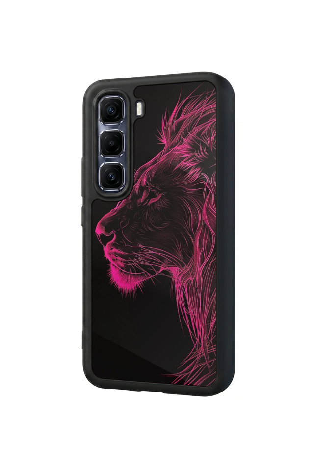 Infinix Hot 60 Pro Plus Uyumlu Aslan Tasarımlı Glossy Premium Kılıf
