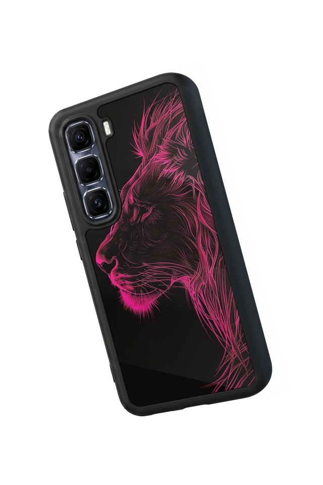 Infinix Hot 60 Pro Plus Uyumlu Aslan Tasarımlı Glossy Premium Kılıf