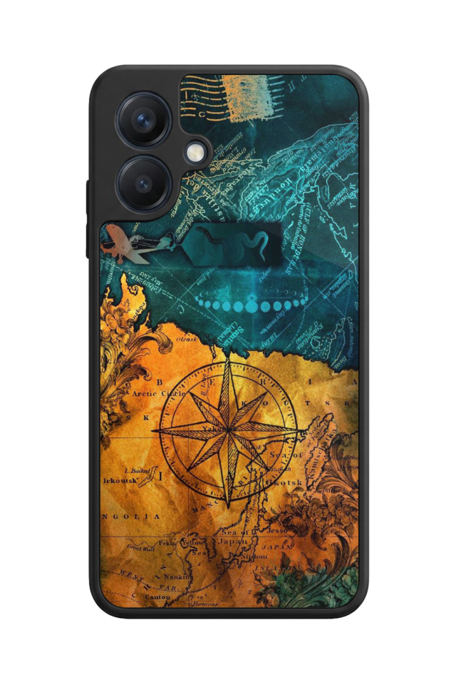 Samsung Galaxy A07 Uyumlu Harita Tasarımlı Glossy Premium Kılıf