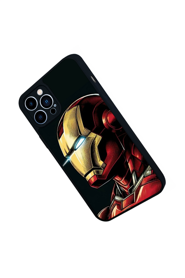 iPhone 12 Pro Max Uyumlu  Iron Man ( Demir Adam ) Tasarımlı Glossy Premium Kılıf