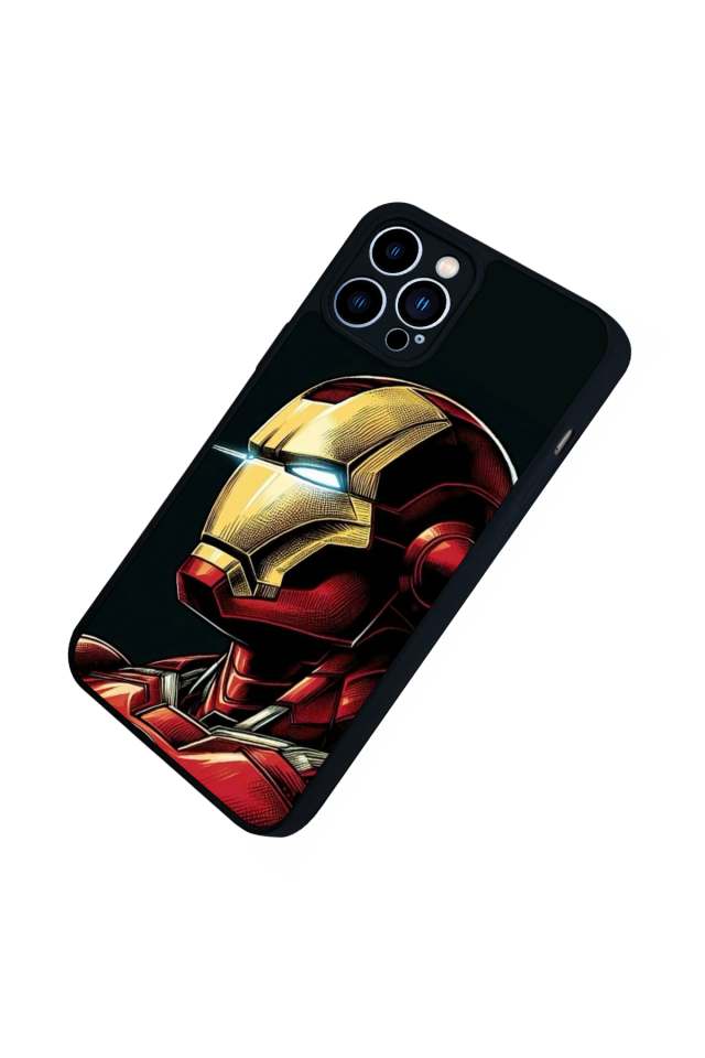 iPhone 12 Pro Max Uyumlu  Iron Man ( Demir Adam ) Tasarımlı Glossy Premium Kılıf