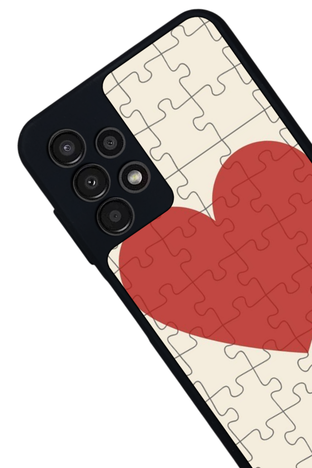Samsung Galaxy A13 Uyumlu Kalp Love Tasarımlı Glossy Premium Kılıf