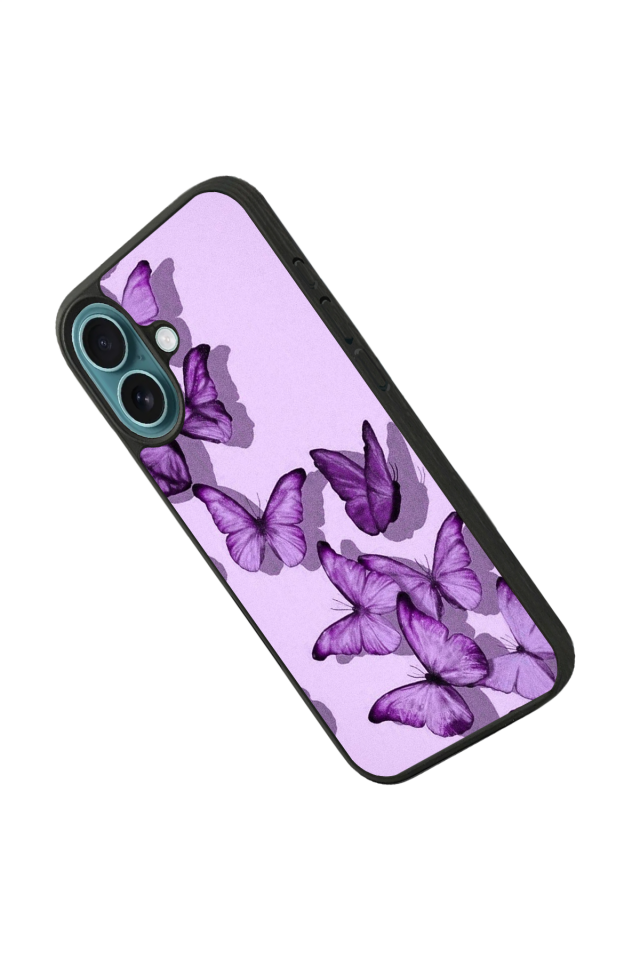 iPhone 16 Plus Uyumlu Kelebek Tasarımlı Glossy Premium Kılıf