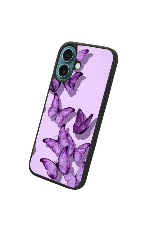 iPhone 16 Plus Uyumlu Kelebek Tasarımlı Glossy Premium Kılıf