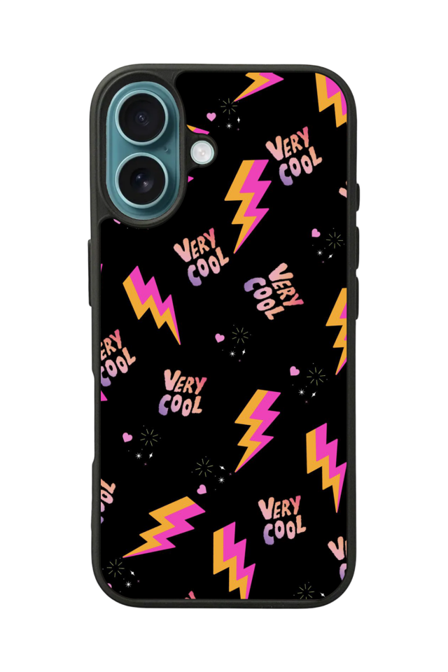 iPhone 16 Uyumlu Simsek Tasarımlı Glossy Premium Kılıf