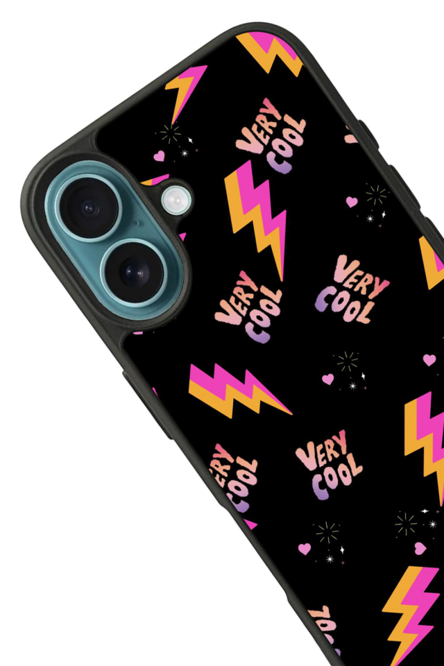 iPhone 16 Uyumlu Simsek Tasarımlı Glossy Premium Kılıf