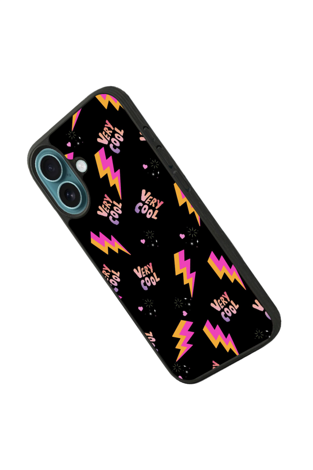 iPhone 16 Uyumlu Simsek Tasarımlı Glossy Premium Kılıf