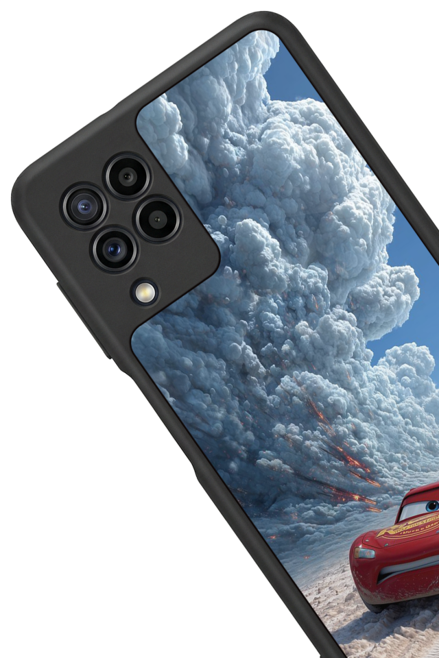 Samsung Galaxy M22 Uyumlu Şimsek McQueen Tasarımlı Glossy Premium Kılıf