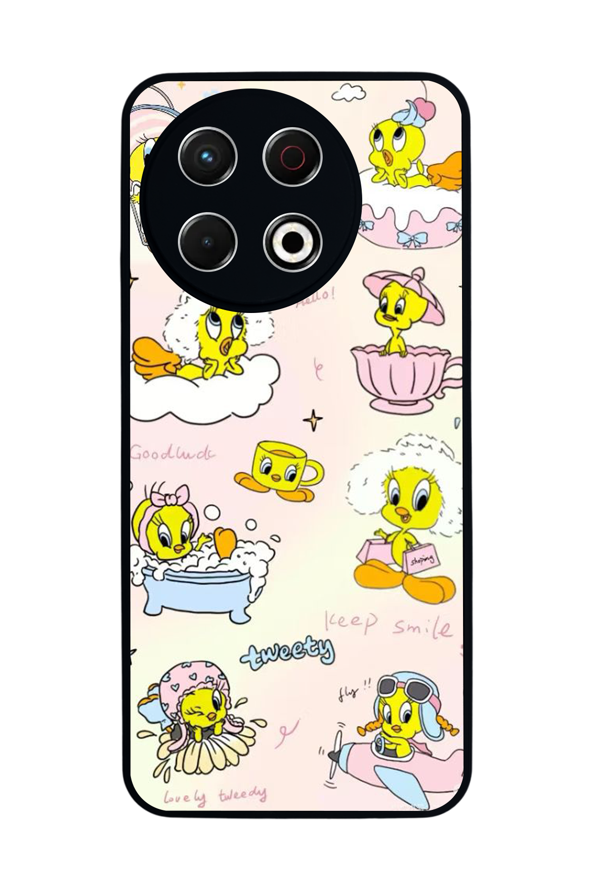 Tecno Spark 30 Pro Uyumlu Tweety Tasarımlı Glossy Premium Kılıf