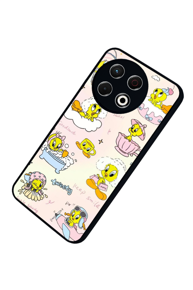 Tecno Spark 30 Pro Uyumlu Tweety Tasarımlı Glossy Premium Kılıf