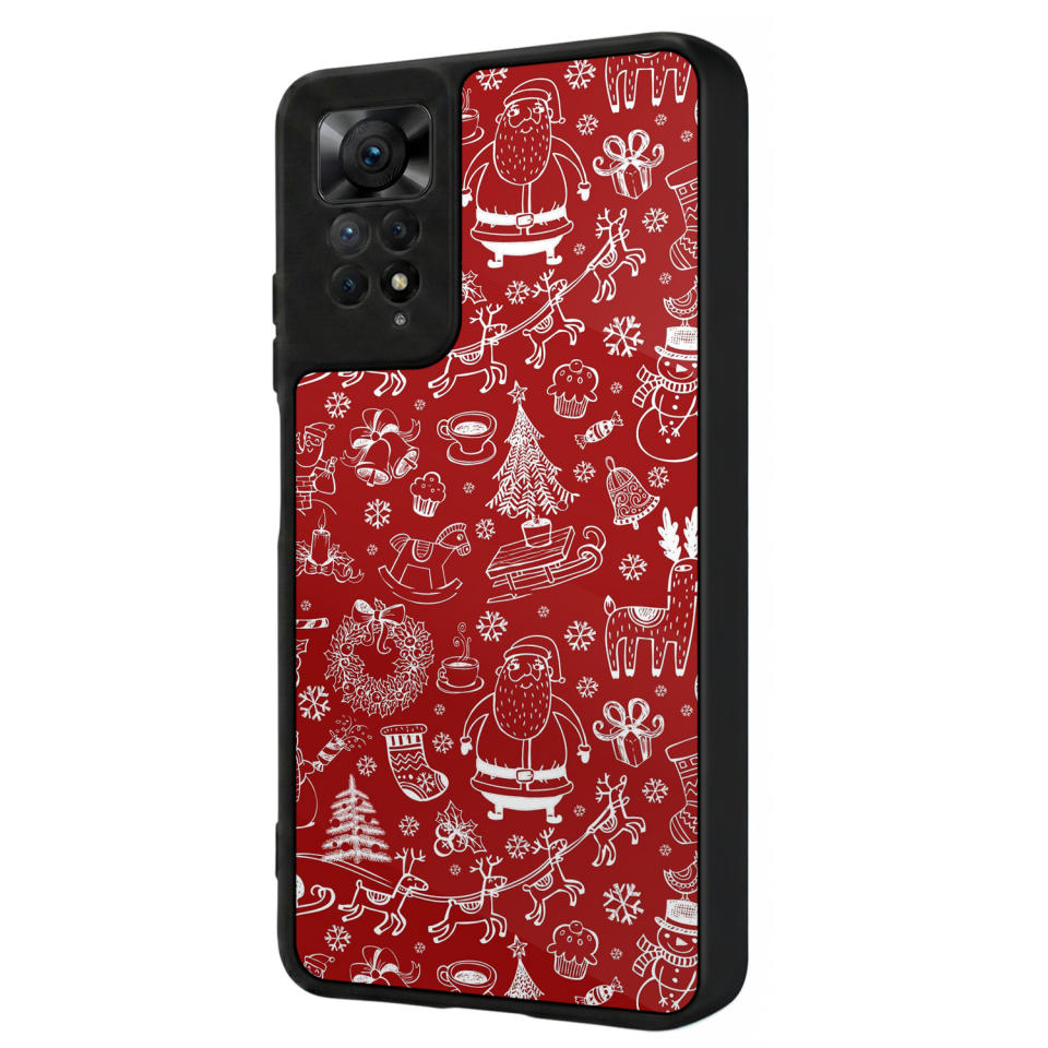 Xiaomi Redmi Note 11 Pro Uyumlu Kirmizi ve Kaplan Tasarımlı Glossy Premium Kılıf