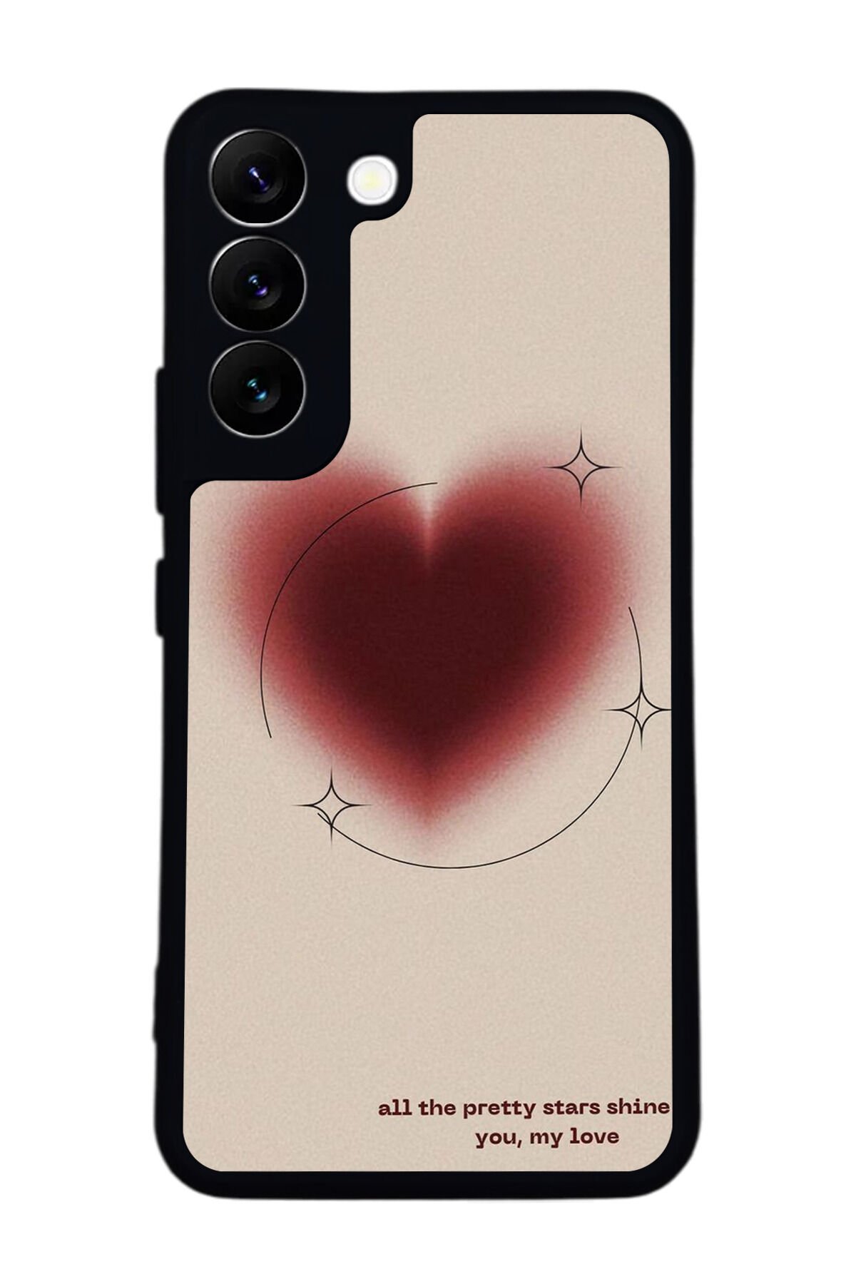 Samsung Galaxy S22 Uyumlu Kalp Love Tasarımlı Glossy Premium Kılıf