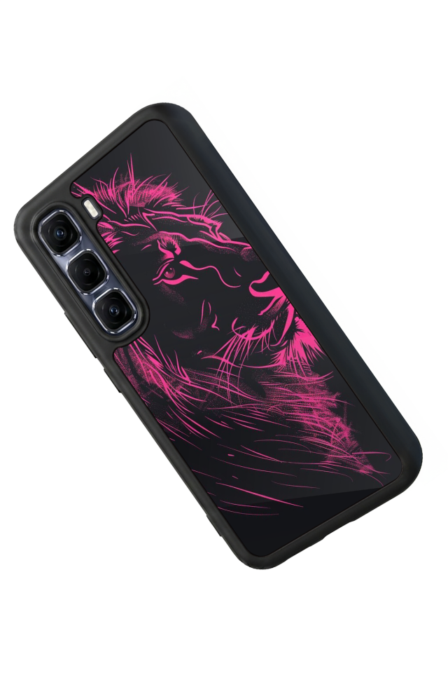 Infinix Hot 60 Pro Plus Uyumlu Aslan Tasarımlı Glossy Premium Kılıf
