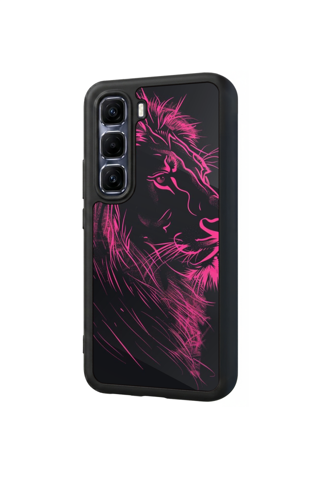 Infinix Hot 60 Pro Plus Uyumlu Aslan Tasarımlı Glossy Premium Kılıf