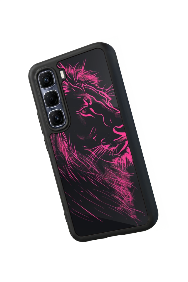Infinix Hot 60 Pro Plus Uyumlu Aslan Tasarımlı Glossy Premium Kılıf