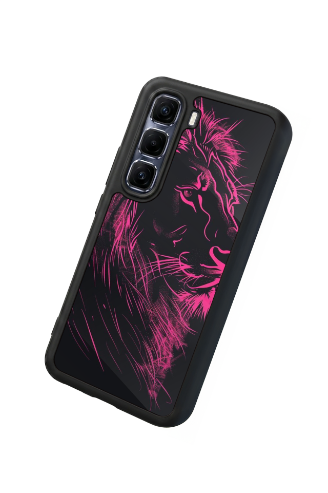 Infinix Hot 60 Pro Plus Uyumlu Aslan Tasarımlı Glossy Premium Kılıf