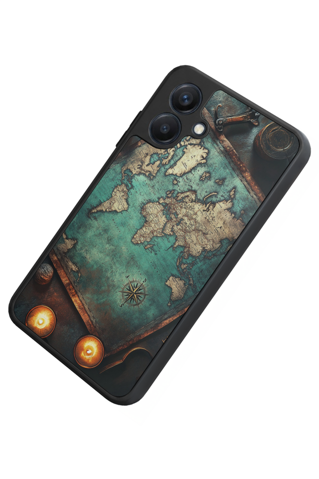 Samsung Galaxy A07 Uyumlu Harita Tasarımlı Glossy Premium Kılıf