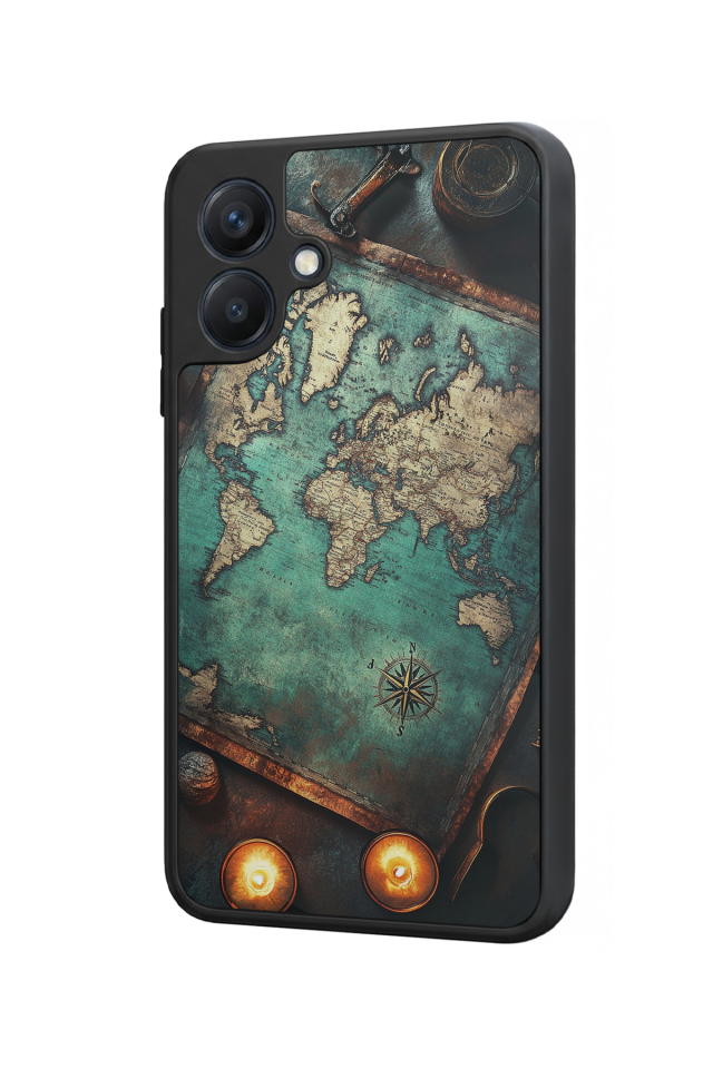 Samsung Galaxy A07 Uyumlu Harita Tasarımlı Glossy Premium Kılıf