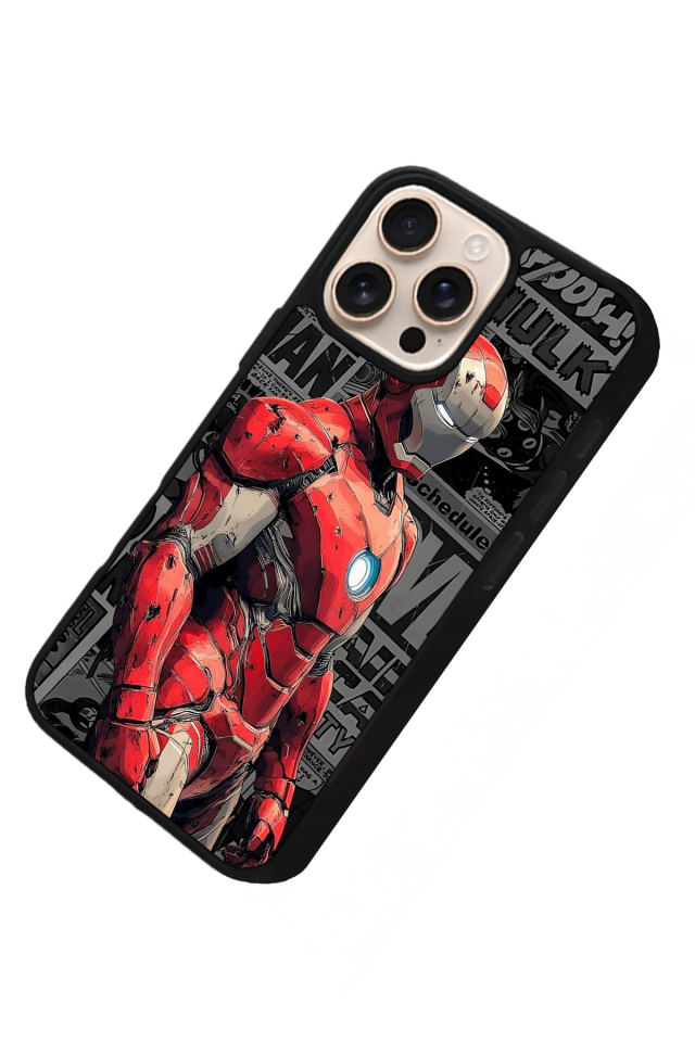 iPhone 16 Pro Max Uyumlu Iron Man ( Demir Adam ) Tasarımlı Glossy Premium Kılıf