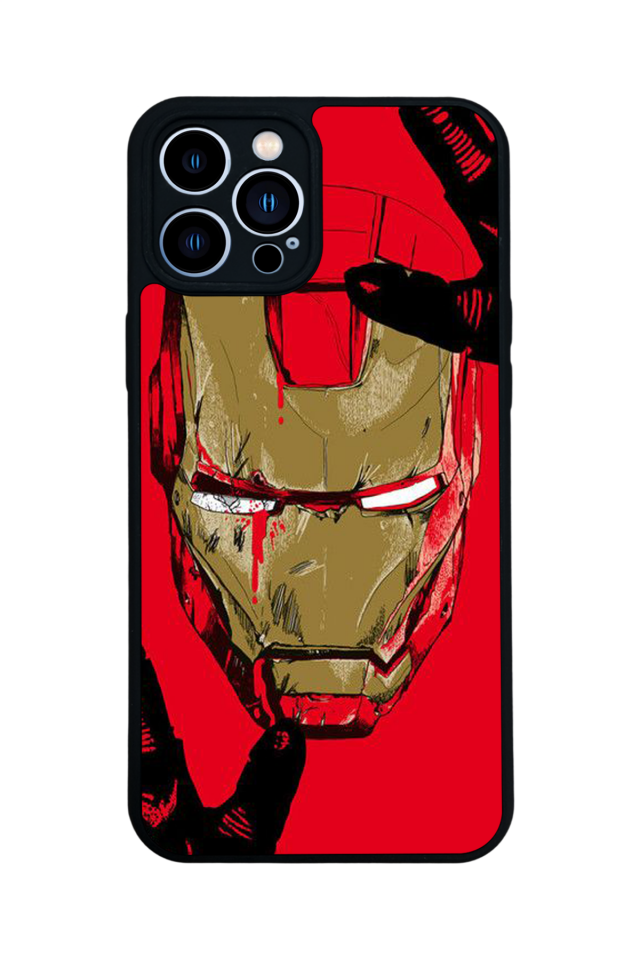 iPhone 12 Pro Max Uyumlu  Iron Man ( Demir Adam ) Tasarımlı Glossy Premium Kılıf
