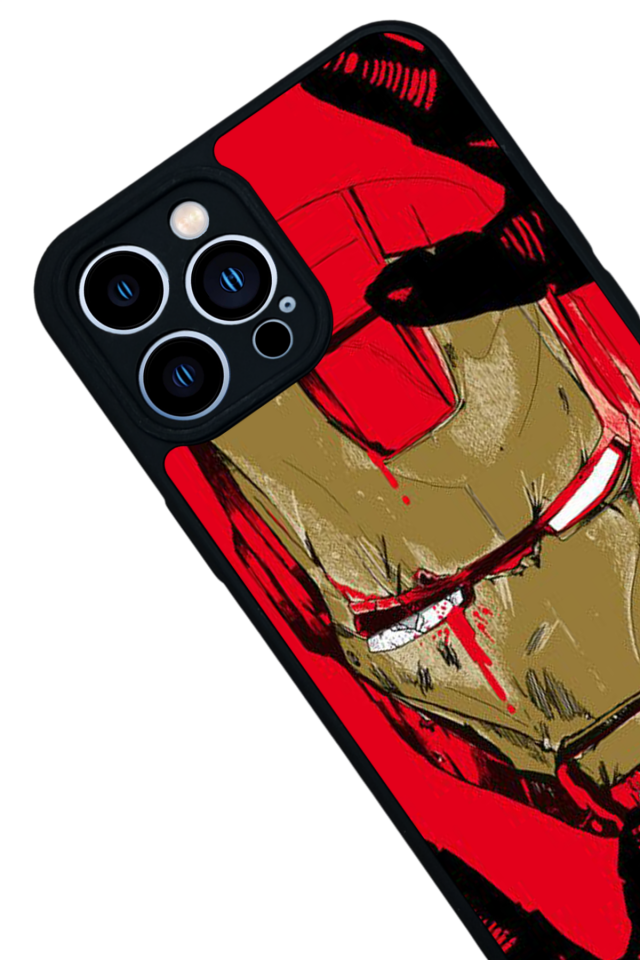 iPhone 12 Pro Max Uyumlu  Iron Man ( Demir Adam ) Tasarımlı Glossy Premium Kılıf