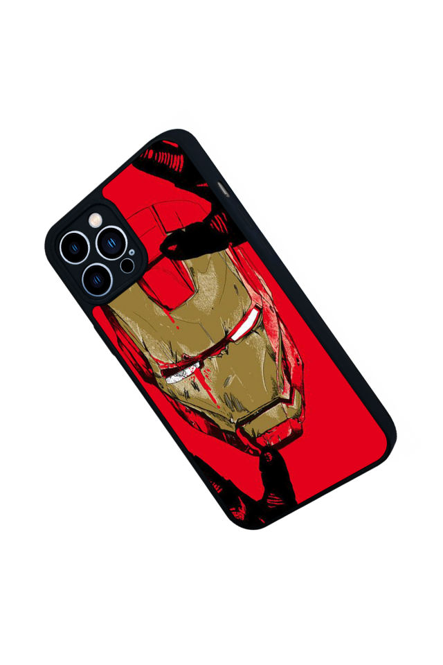 iPhone 12 Pro Max Uyumlu  Iron Man ( Demir Adam ) Tasarımlı Glossy Premium Kılıf