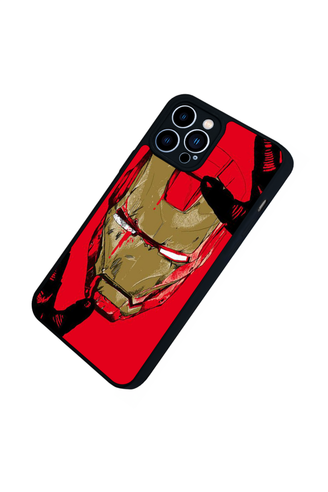 iPhone 12 Pro Max Uyumlu  Iron Man ( Demir Adam ) Tasarımlı Glossy Premium Kılıf